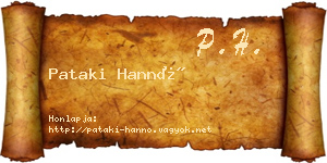Pataki Hannó névjegykártya