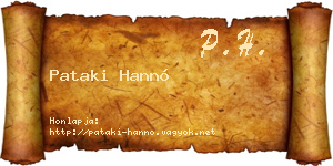 Pataki Hannó névjegykártya